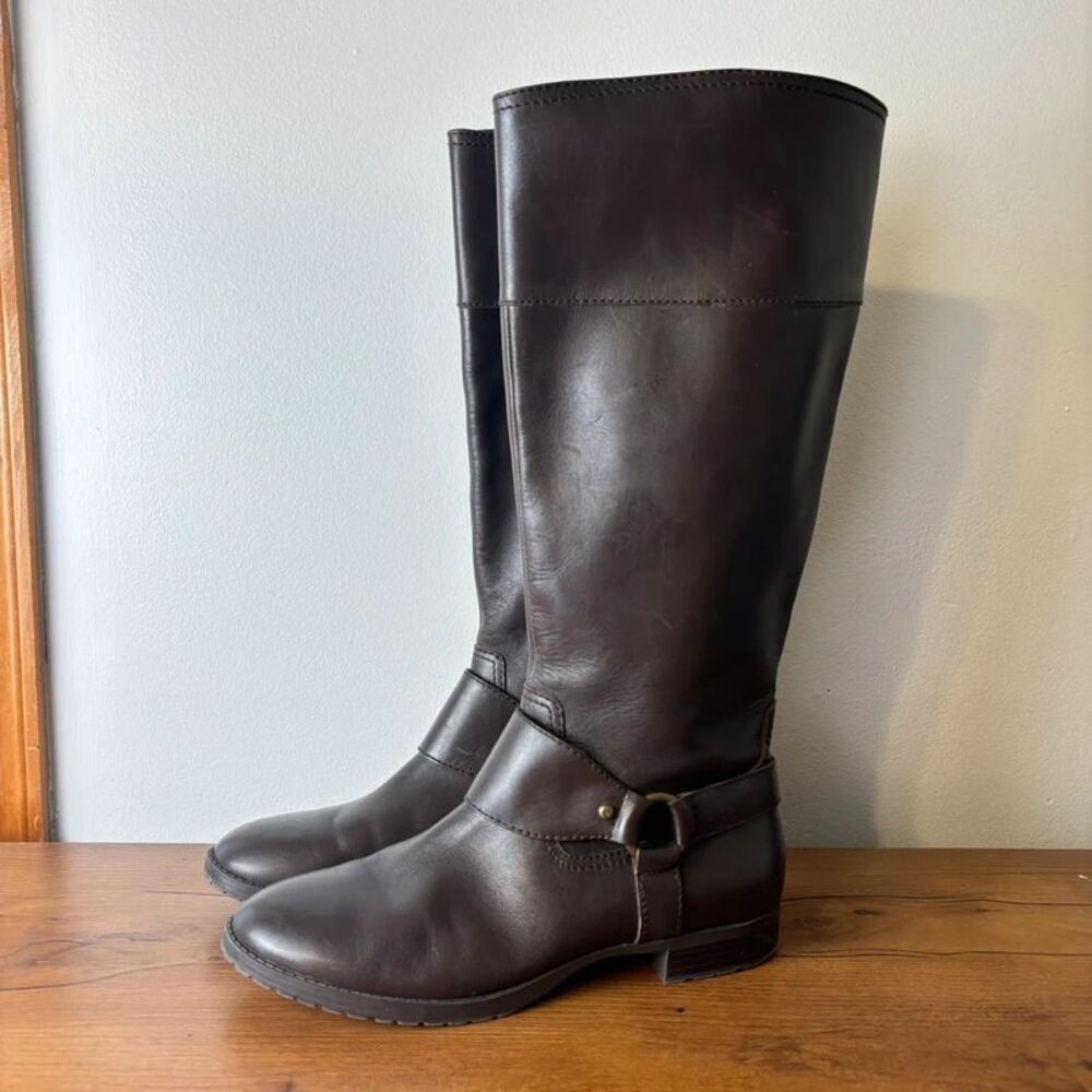 Lauren Ralph Lauren Sulita Boots Womens 9.5B Brown Leather Riding Equestrian